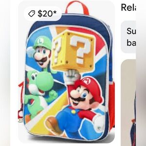 Nintendo Kids Backpack - Blue, Red, Yellow